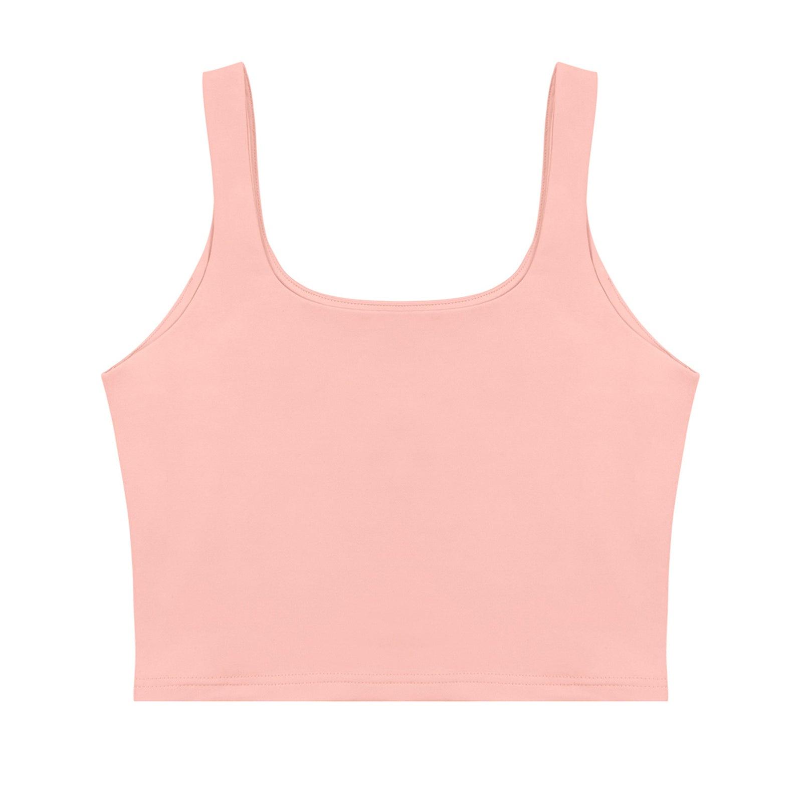 Square Neck Seamless Sleeveless Crop Tops - REORIA