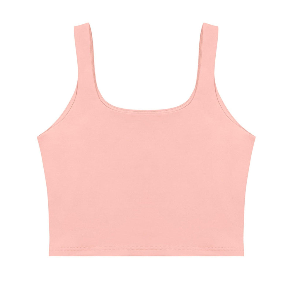 Square Neck Seamless Sleeveless Crop Tops - REORIA