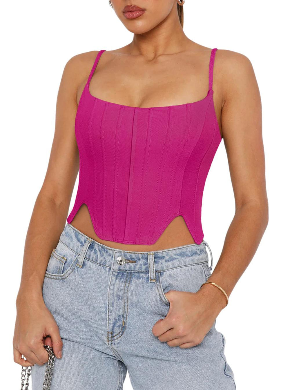 Sculpted Grace Spaghetti Strap Top - REORIA