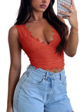 Midnight Elegance Lace V-Neck Crop Top - REORIA
