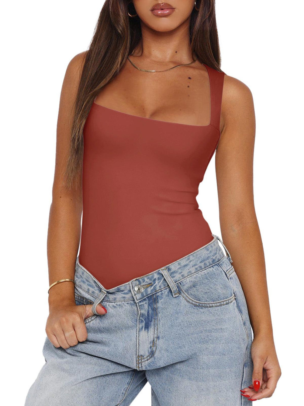 Fantasy Waves Square Neck Bodysuit - REORIA