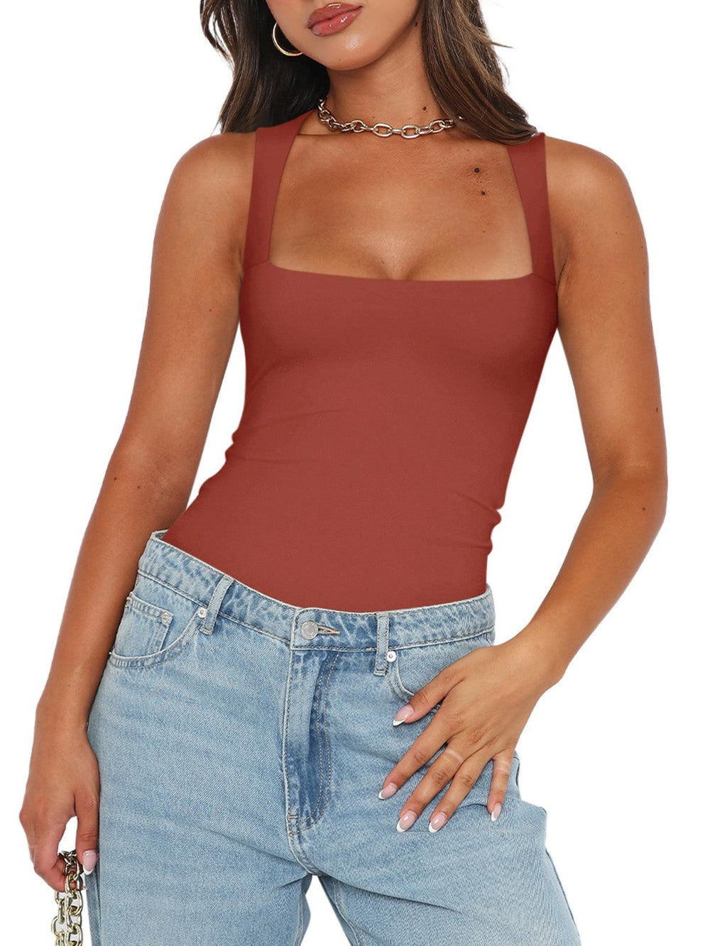 Fantasy Waves Square Neck Bodysuit - REORIA
