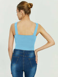 Tranquil Shores Square Neck Bodysuits Tops