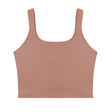 Square Neck Seamless Sleeveless Crop Tops - REORIA