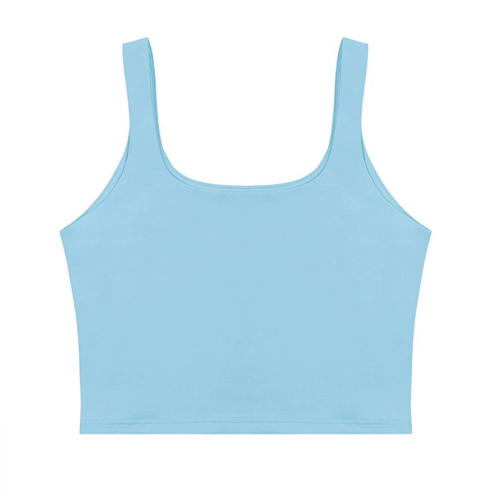 Square Neck Seamless Sleeveless Crop Tops - REORIA