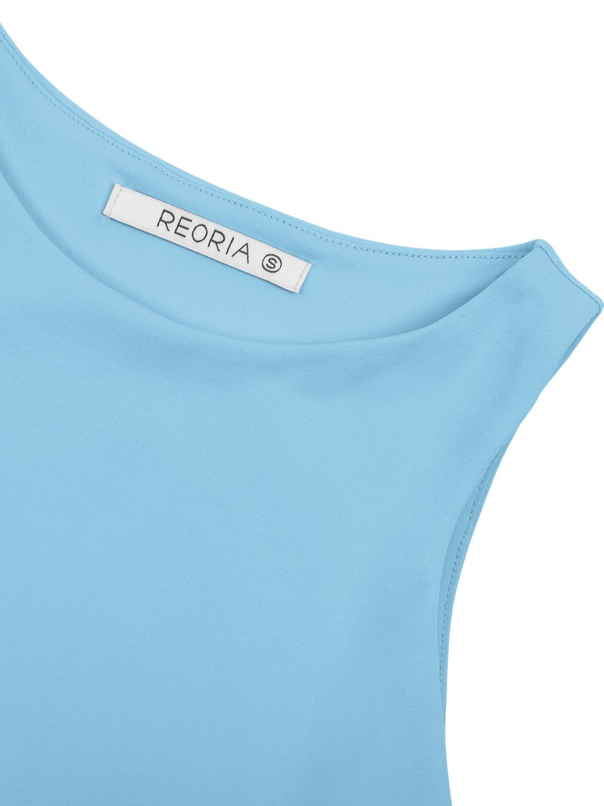 Sleeveless Halter Neck Tank Crop Tops - REORIA