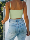 Adjustable Spaghetti Strap Seamless Camisole Crop Tops - REORIA