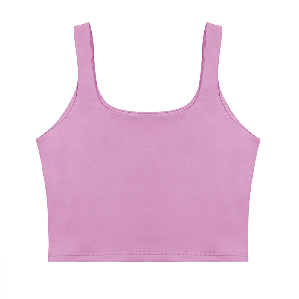 Square Neck Seamless Sleeveless Crop Tops - REORIA