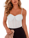 Glamorous Illusion Spaghetti Strap Bodysuit - REORIA