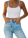 Adjustable Spaghetti Strap Seamless Camisole Crop Tops - REORIA