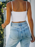 Adjustable Spaghetti Strap Seamless Camisole Crop Tops - REORIA