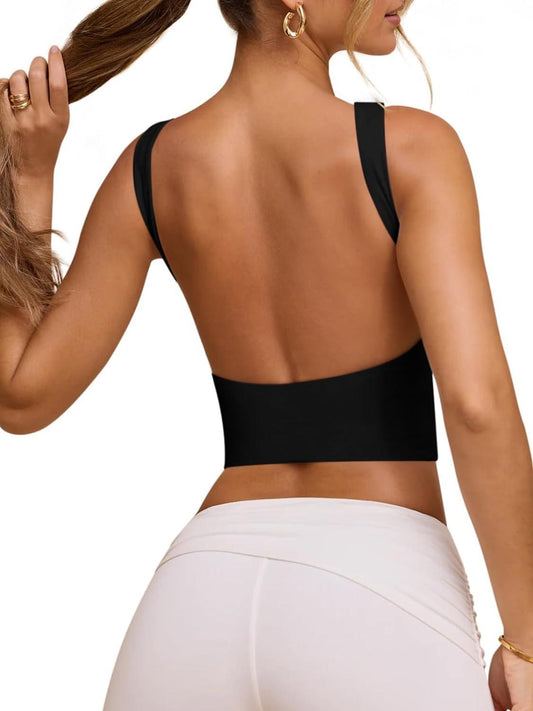 Backless Beauty Strappy Crop Top - REORIA - B0CSYF2NJK