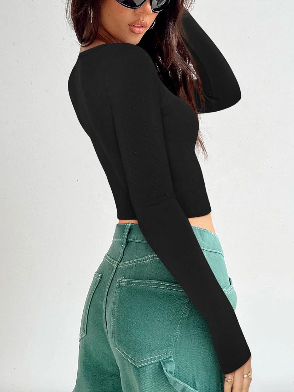 Celestial Vibes Ribbed Crop Top - REORIA - B0CPT5VYMC