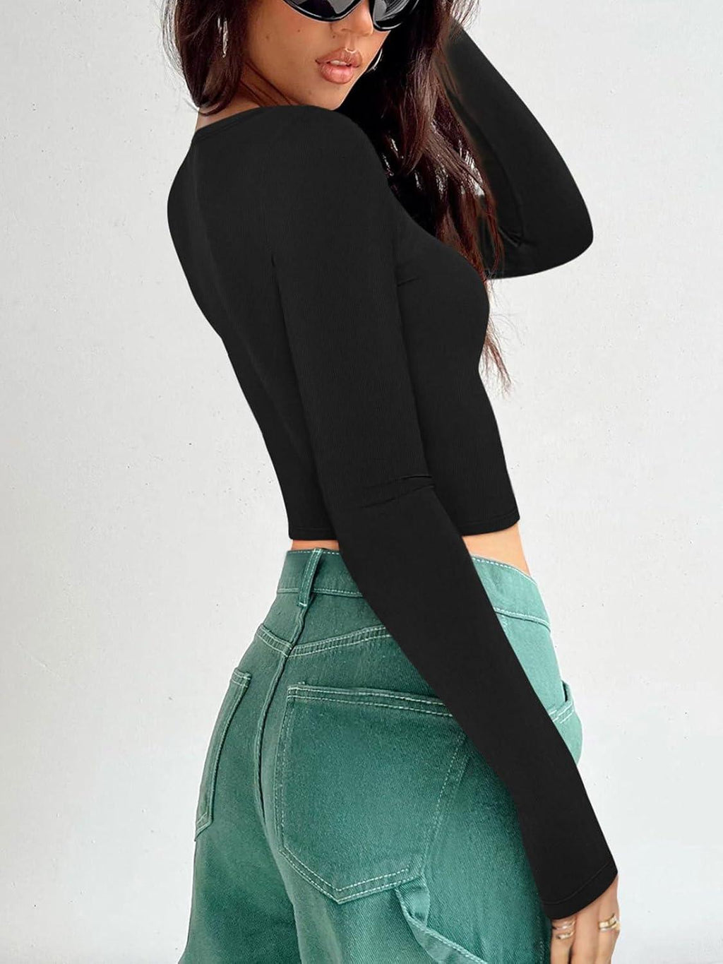 Celestial Vibes Ribbed Crop Top - REORIA - B0CPT5VYMC