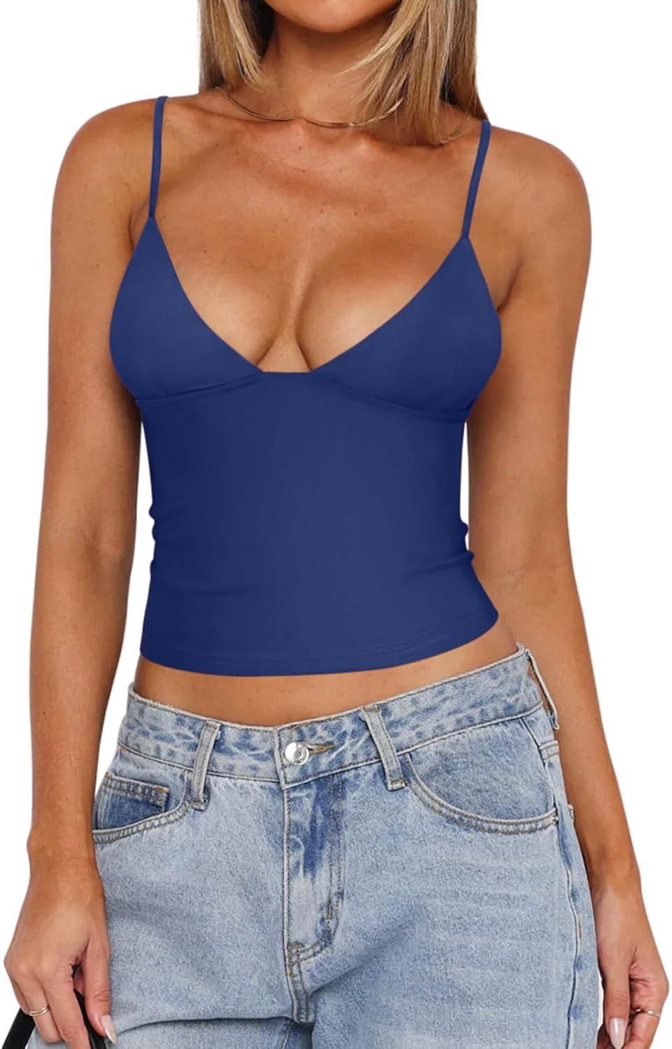 V-neck Double Lined y2k Cami Shirt Tank tops – REORIA