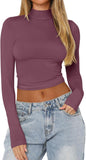 Eclipse Form Mock Neck Crop Top - REORIA - B0DB8K694V