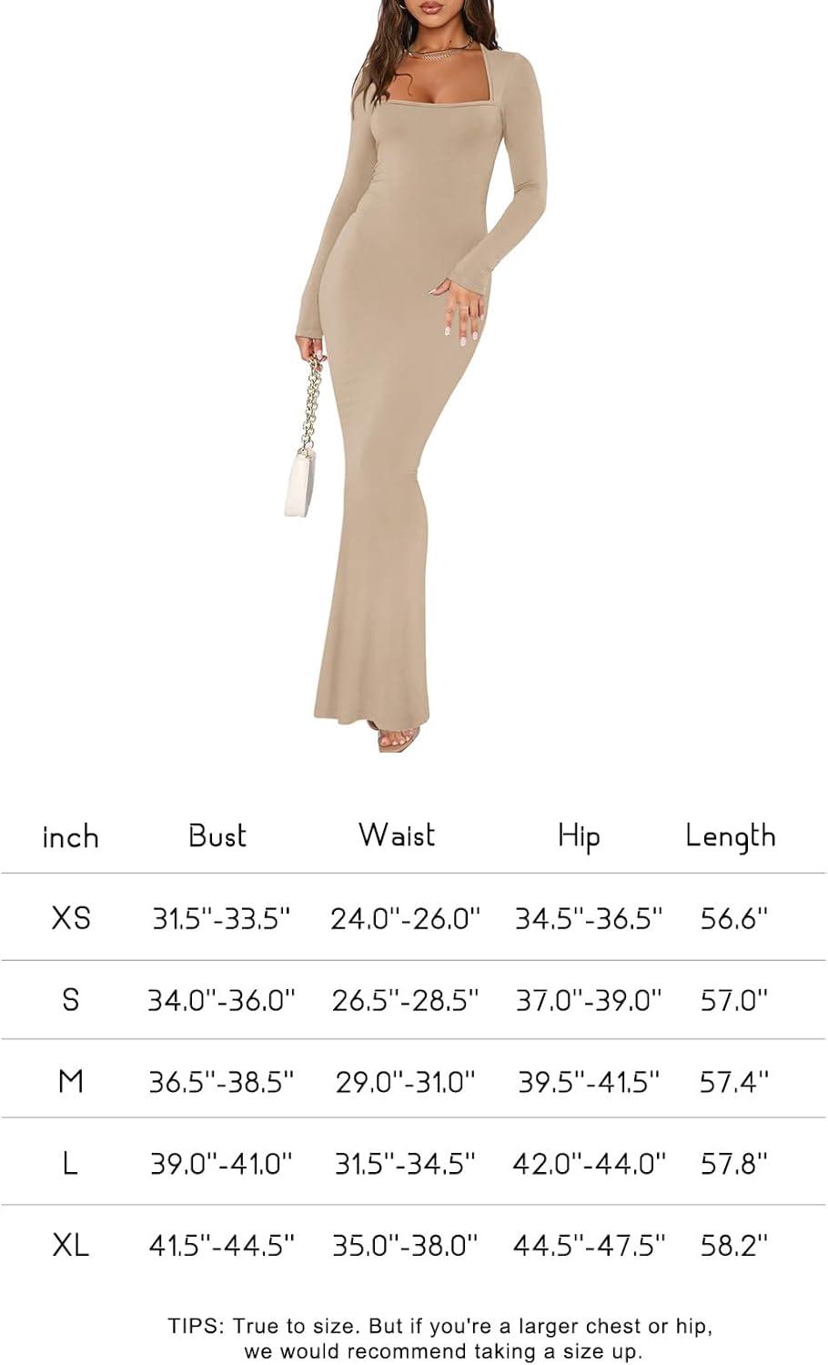 Square-neck Bodycon Maxi Dress Lounge Dresses – REORIA