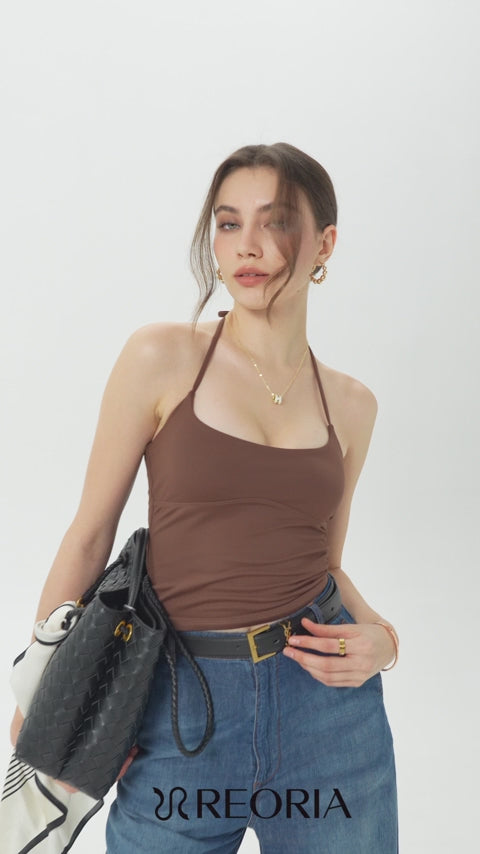 Sexy Halter Backless Double Lined Tank Top