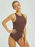 Ultimate Obsession Halter Neck Bodysuit-Coffee