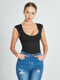Casual V Neck Slimming Going Out Bodysuits